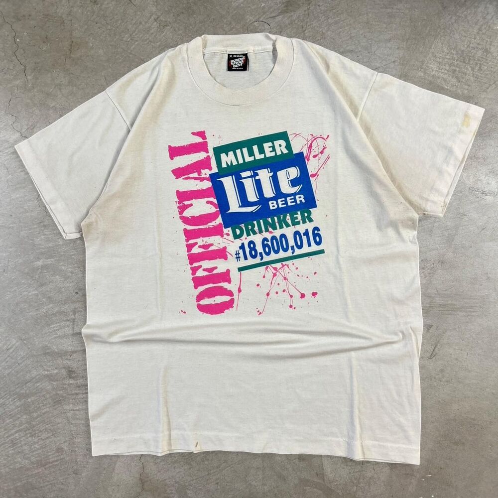 Vintage Miller Lite Screen Stars Official Beer Drinker Tshirt